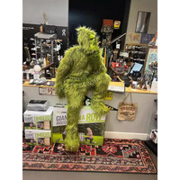Tenue de cosplay Grinch monstre aux cheveux verts pour Halloween 2026 - Ensemble pantalon en fourrure pour jeu de rôle