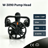 Tête de pompe de compresseur d'air haute efficacité à coque en fer W-3090, 3 cylindres, 5,5 kW/7,5 CV