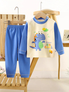 Ropa <span class=keywords><strong>de</strong></span> dormir Otoño Invierno niños ropa interior <span class=keywords><strong>de</strong></span> algodón conjunto niños niñas Casual patrón <span class=keywords><strong>de</strong></span> dibujos animados pijamas ropa <span class=keywords><strong>de</strong></span> casa al por mayor - Product Image 3
