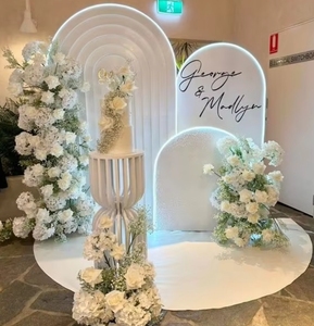 Op maat gemaakte PVC 3D bloemenboog Chiara achtergrondframe nieuw binnenkomende wanddecoratie met lichteffecten voor bruiloften en feesten - Product Image 6