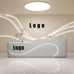 Gesamtbüro LED-Rezeptionstisch Firma Frontgilde modernes Design Computerkonsole-Tisch Arbeitsstation für Haus Einkaufszentrum Ladennutzung