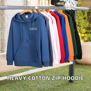 Sudadera con Capucha para Hombre de Alta Calidad, 100% Algodón, Invierno, Corte Holgado, Tejido de Punto Transpirable, 420 g/m², Cierre de Cremallera - Product Image 2