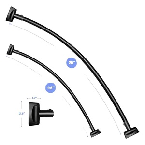 <span class=keywords><strong>Tringle</strong></span> de Douche Industrielle Noire Mate, <span class=keywords><strong>Tringle</strong></span> à Tension Réglable Robuste <span class=keywords><strong>pour</strong></span> Fenêtre de Salle de Bain - Product Image 2