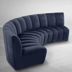 High <strong>Class</strong> Commercial Nightclub Customized Leather Fabric Curved Sofa Seating Villa Home Bar VIP Lounge Couch Furniture Set - Product Image 5