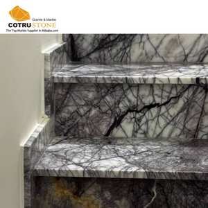 Marchepieds antidérapants en marbre poli pour Penthouse Duplex Villa de luxe Design d'escaliers élégants - Product Image 4