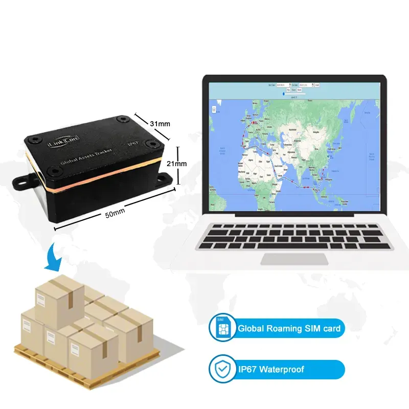 ILinkCon Ip67 나노 글로벌 자산 GPS 추적기화물 추적 장치 (무료 글로벌 심) 센서 옵션 와이파이 Lbs Gps 로케이터
