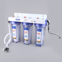 Filtre à eau de comptoir à 3 étapes avec filtration de sédiments de 5 microns, usage domestique, design écologique