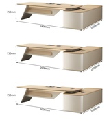 Bureau de direction moderne de luxe en MDF pliable en forme de L avec rangement, mobilier de bureau élégant