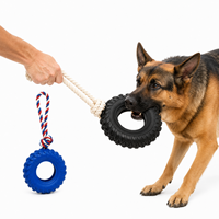 Jouet à mâcher pour chien en forme de pneu, haute densité, résistant aux morsures, pour la stimulation mentale, anti-ennui, outil de puzzle