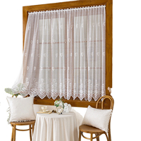 Voilages de cuisine en dentelle blanche romantique à la française, transparents, en gaze, pour la décoration des fenêtres de la maison - Vente en gros
