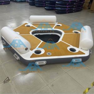 Nouveau design 3x3m teck EVA, tapis de loisirs de ponton, Dock gonflable flottant DWF Eva, matelas de coussin, bateau de mer, terre de loisirs - Product Image 5