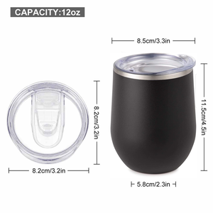 Taza de Café Personalizada de 12 oz, Tazas Térmicas de Acero Inoxidable, Vaso para Vino con Recubrimiento en Polvo de 12 oz, con Tapa Deslizante y Pajita - Product Image 3