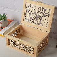 Boîtes en bois sculptées sur mesure en gros avec couvercle à charnière, boîte de rangement décorative pour bijoux, thé, souvenirs