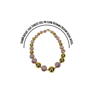Fashion <b>Beaded</b> <b>Bracelet</b> 316L Stainless Steel PVD <b>Gold</b> Plating Sustainable Resistant Jewelry Accessory - Product Image 2