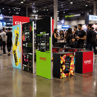 Stand modulaire SEG LED rétroéclairé avec étagères intégrées pour produits, stand réutilisable en aluminium, comptoir rétroéclairé, podium
