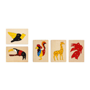 Puzzle en bois à motifs graphiques d'animaux pour l'entraînement du cerveau, reconnaissance des motifs, équipement de thérapie de réadaptation 44x33x3cm - Product Image 2