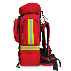 LUPU Red Tactical <b>Backpack</b> 51L+ <b>Nylon</b> Softback Outdoor Hiking Unisex Waterproof With Zipper Closure And Reflective Strips - Product Image 4