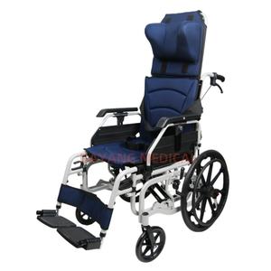 Fauteuil roulant manuel pliable en aluminium léger et portable, dossier inclinable, largeur du siège 46 cm, hauteur du dossier 76,5 cm, vente chaude - Product Image 1