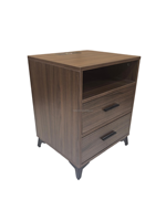 Table de chevet multifonction en MDF avec armoire de qualité supérieure, dotée de deux tiroirs et d'un tiroir caché