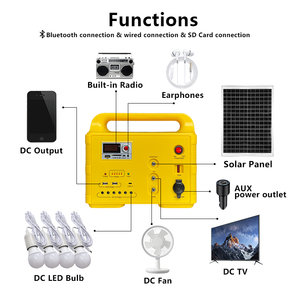 Système d'éclairage solaire DC fonctionne pour <span class=keywords><strong>TV</strong></span> et ventilateur nouveau système de lampe solaire à lumière rechargeable USB 20W 30W 50W kits de charge solaire ev - Product Image 3