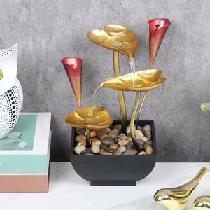 Décoration moderne <span class=keywords><strong>de</strong></span> bureau en fer Calla Lily <span class=keywords><strong>fontaine</strong></span> d'eau intérieure avec lumière Led et pompe <span class=keywords><strong>fontaine</strong></span> d'eau <span class=keywords><strong>de</strong></span> table artisanale en métal - Product Image 5