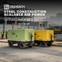 Compresseur d'air mobile à vis entraîné par moteur DEEMACH, 14/17 bars, 600/706cfm, pour applications minières, fonctionnant en conditions multiples
