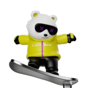 Ornement intérieur de tableau de bord de voiture Slippable Cute Bear Skateboard Ornaments tesla model y accessories