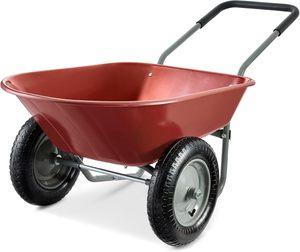 <span class=keywords><strong>Brouette</strong></span> à deux roues, chariot de jardin à double roue pour seniors, chariot de jardin pour terrasse, extérieur, déplacement de terre, bois, gravier - Product Image 1