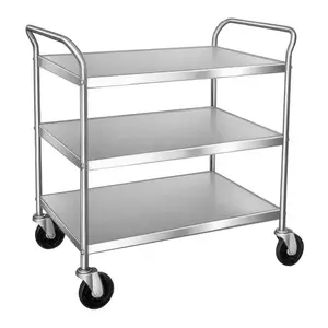 High Quality 4 Wheels Stainless Steel Anti-static PCB/SMT Storage 3 Layers ESD Wire Shelf Trolley Cart