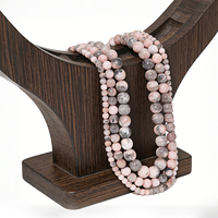 Perles rondes en pierre de jaspe zèbre rose naturel en gros pour la fabrication artisanale de bracelets, colliers et bijoux DIY