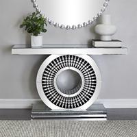 Offre Spéciale Console miroir luxe diamant écrasé en verre argenté de haute qualité avec miroir