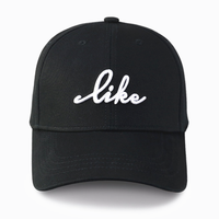 Cappellino da Baseball Personalizzato con Logo 3D in Rilievo, in Cotone Nero, Visiera Curva Regolabile, per Uomo e Donna, Uso Casual e Outdoor