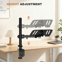 Support d'ordinateur portable personnalisé Khcoohoo avec plateau inclinable à 45°, bras de moniteur pivotant à 180°, hauteur réglable, capacité de charge de 8 kg