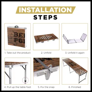 <span class=keywords><strong>Tavolo</strong></span> Pieghevole Professionale per Beer Pong da Campeggio in Legno con Venature Naturali OEM - Product Image 4