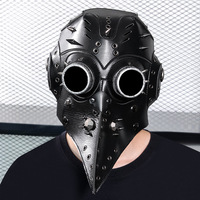 Masque de Docteur Corbeau Steampunk Transfrontalier, Accessoire Créatif d'Horreur pour Halloween, Fournitures de Cosplay Médiéval, Matériau PU, Taille Adulte, Multi-usages