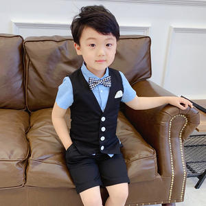 Clothing Kids Set Child Suit Baby Prom <b>Wedding</b> Flower Boys Formal <b>Dress</b> Waistcoat Shirt Shorts Kids Birthday Party Suits for Boy - Product Image 4