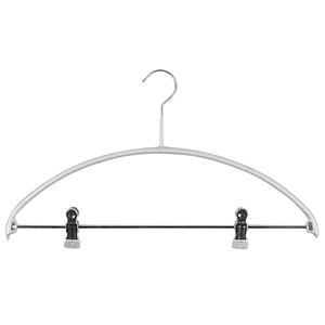 Colgador de ropa Mawa Economic Combination con gancho de metal, 42 cm, plateado, con puente metálico y 2 clips, paquete de 5 - Product Image 1