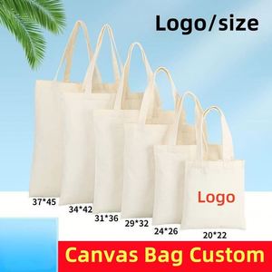 Custom Design Cotton <b>Canvas</b> Shopping Tote Bag with Long Ribbon/Rope Handle Promotional Carry with Logo Goods in Stock - Product Image 3