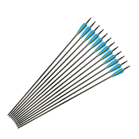 Flèche de tir à l'arc assemblée, fletting de 5 pouces, plume rouge de 31 pouces de long et flèches d'arc en bois