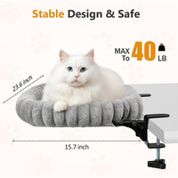 Lit de bureau pliable pour chat, nid, hamac pour petits et grands chats, endroit de repos intérieur, table de jeu de bureau, pince, gain de place, lits de bureau pour animaux de compagnie
