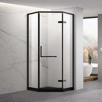 Moderne design luxe badkamer diamantvormige schuifdouchedeur met gehard glas voor natte ruimtes