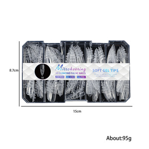 3D Soft Gel Almond False <b>Nail</b> Tips Half Cover ABS French Style <b>Nail</b> <b>Extension</b> for Fingers - Product Image 6