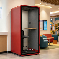 UNIBOOTH Cabine Acoustique Moderne et Élégante ISO 23351 33dB Réduction du Bruit Ignifuge Installation en 30-45 Min pour Bureau Ouvert, Bibliothèque, Centre Commercial OEM ODM