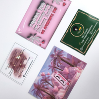Logotipo personalizado de alta calidad, orden de compra posventa rosa de lujo, tarjeta de agradecimiento con marco negro y estampado de corazón para pequeñas empresas