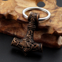Porte-clés tendance en alliage, motif marteau de Thor Mjolnir, amulette viking scandinave nordique, avec logo personnalisé