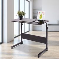 Table d'appoint portable pliable et réglable pour ordinateur portable avec roulettes, idéale pour le lit ou comme chariot de bureau extensible