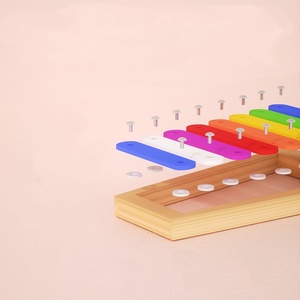 Glockenspiel Xylophone en métal arc-en-ciel à 8 tons, instrument de percussion Orff pour enfants, jouet musical éducatif précoce pour enfants, coloré - Product Image 6