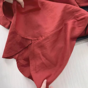 Abito Midi Casual in Lino e Cotone con Collo a <span class=keywords><strong>Polo</strong></span> per Donna, <span class=keywords><strong>Vestito</strong></span> Estivo Naturale in Lino Ecologico e Lavabile - Product Image 3