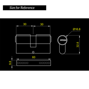 Cilindro di Ricambio per <span class=keywords><strong>Serratura</strong></span> a Mortasa in Ottone Anticato per Porte in Legno - Product Image 5