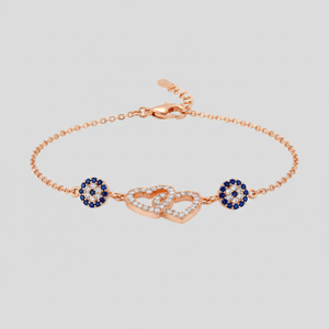 Rose Gold P. 925K Sterling Silver Turkish <b>Love</b> Evil Eye Bracelet BSBL040 - Product Image 2